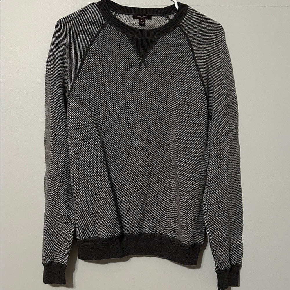 Refectory: Men's Black and Gray Crewneck Sweater Med. 💯 cotton.